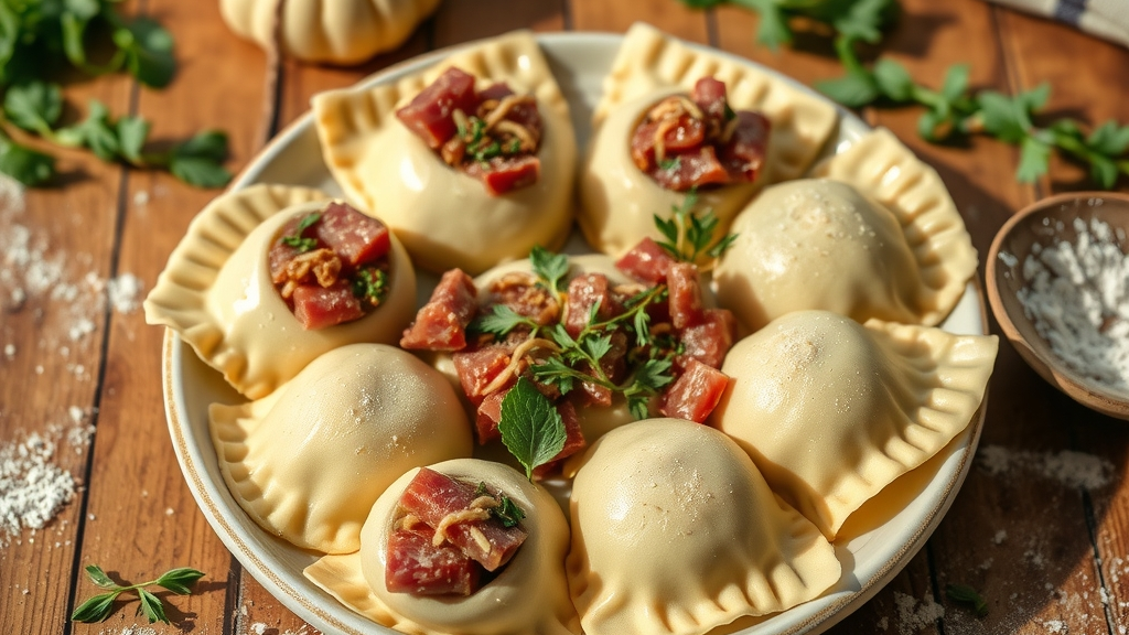 Charcuterie corse dans les raviolis et dumplings maison
