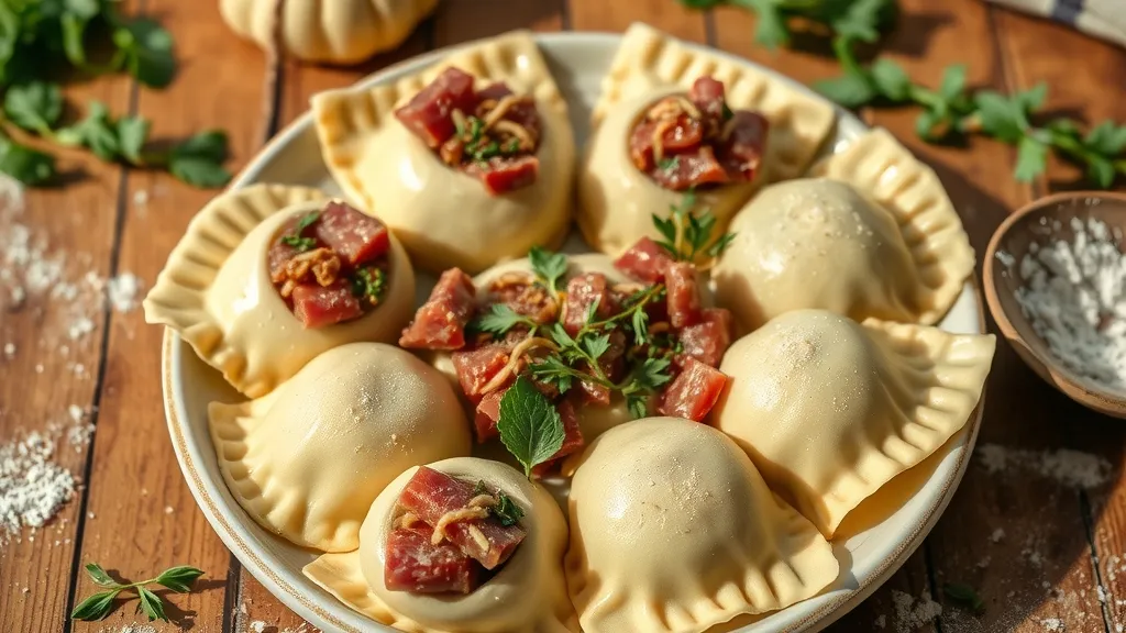 Charcuterie corse dans les raviolis et dumplings maison